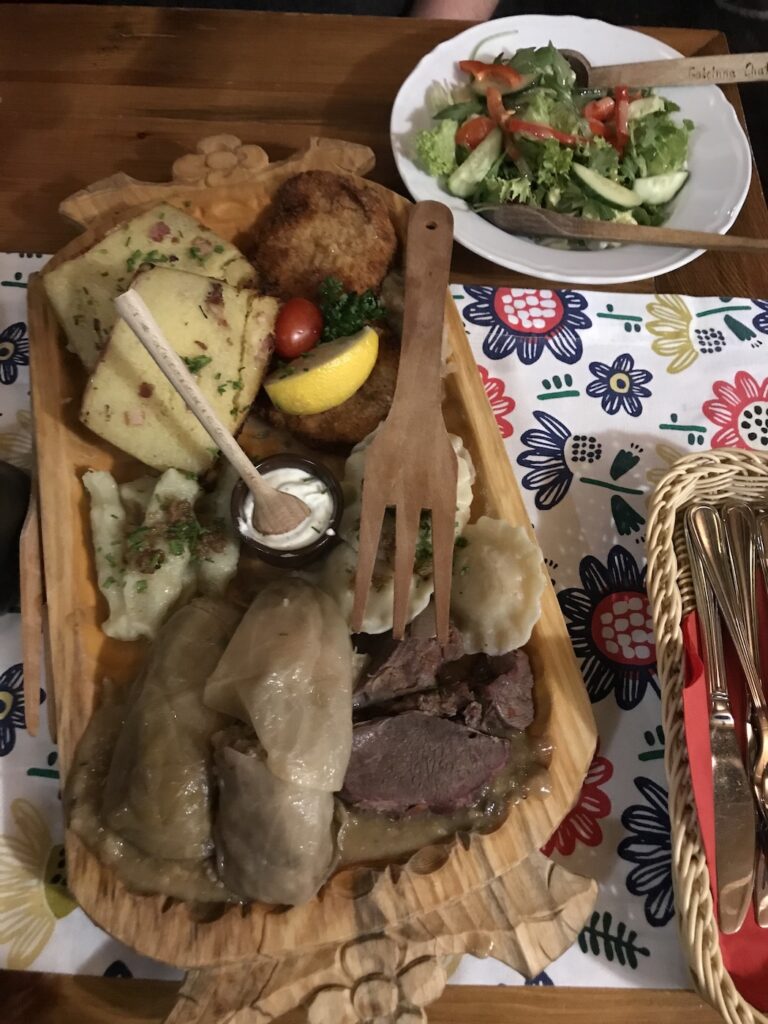 Polish Platter at Goscinna Chata restaurant in Krakow Poland