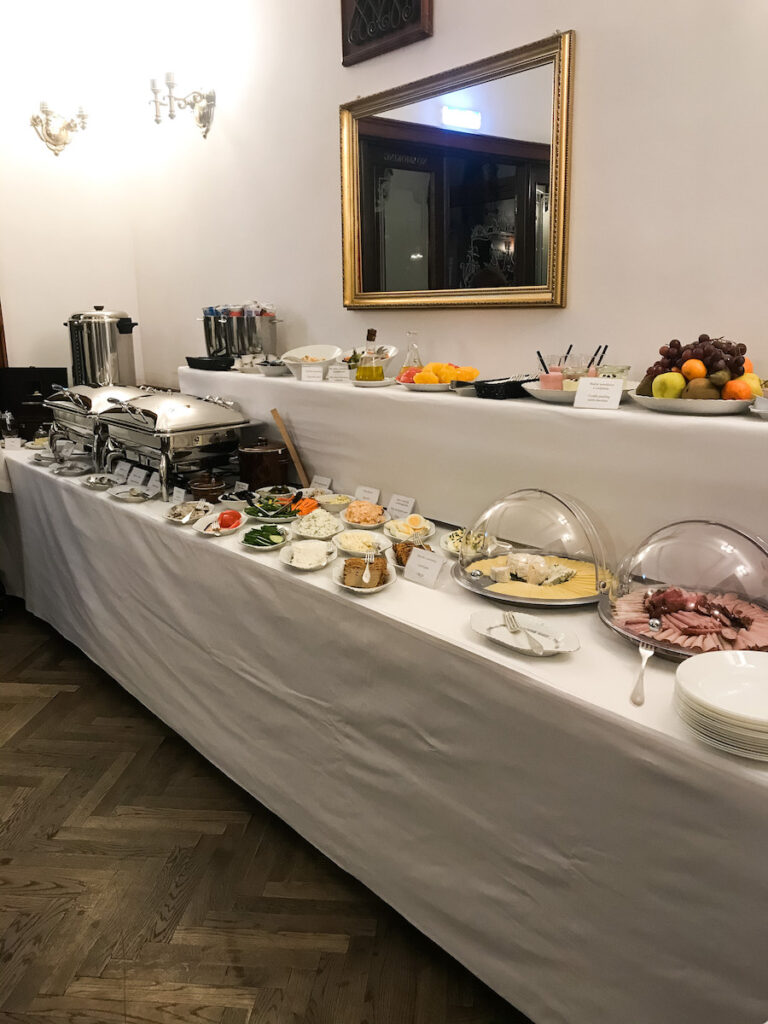 Breakfast Buffet at Hotel Francuski in Krakow, Poland.