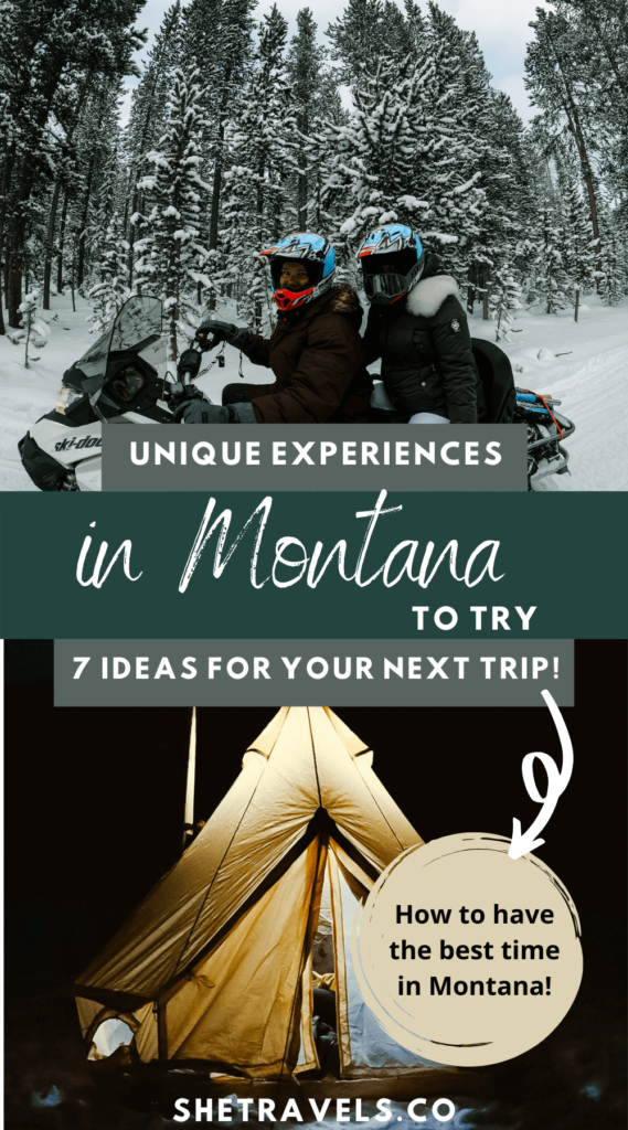 Traveling to Montana can be such an amazing experience. There are so many unique things to do in Montana and here are seven of my favorites! | Montana travel | Western US travel | Montana road trips | snowmobiling in Montana | camping in montana | visiting montana | explore montana | what to do in montana | what to do in bozeman