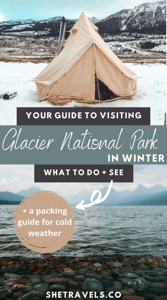 Your guide to visiting glacier national park in winter! I'm sharing everything you should do and see in Glacier National Park when it snows. | montana travel | what to do in glacier national parks | best national park